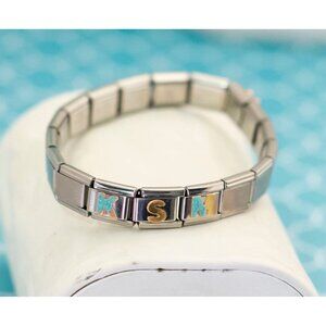 Vintage Art Deco Adjustable Silver Tone Bangle Bracelet - R25